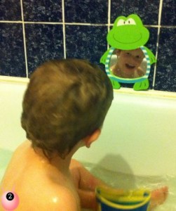 child in mirror