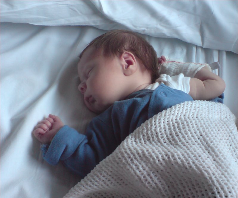 newborn with cannula